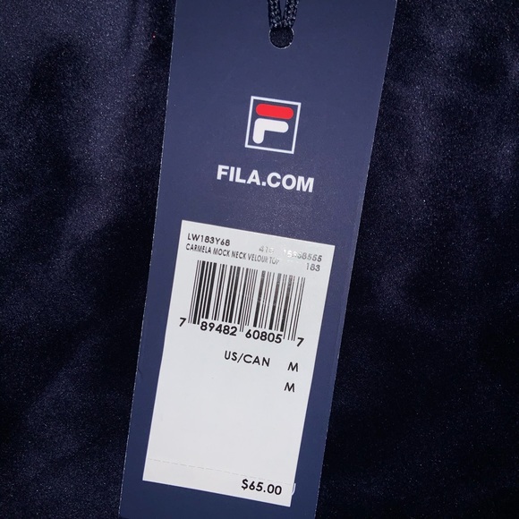 Fila Carmela Mock Neck Velour Top - Picture 3 of 4